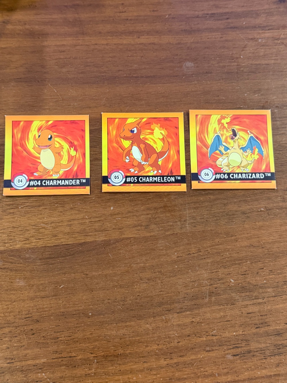 Vintage 1999 Pokemon ARTBOX Stickers Charizard, Charmander